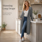 Women's Long Hooded Knit Cardigan with Pockets