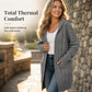 Women's Long Hooded Knit Cardigan with Pockets