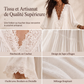 Robe d'été ample en dentelle à col V pour femme