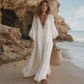 Robe d'été ample en dentelle à col V pour femme