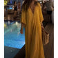 Robe d'été ample en dentelle à col V pour femme