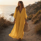 Robe d'été ample en dentelle à col V pour femme