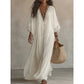 Robe d'été ample en dentelle à col V pour femme