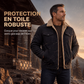 Veste utilitaire cargo décontractée en sherpa pour homme