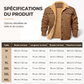 Veste utilitaire cargo décontractée en sherpa pour homme