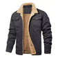 Veste utilitaire cargo décontractée en sherpa pour homme