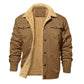 Veste utilitaire cargo décontractée en sherpa pour homme