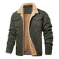 Veste utilitaire cargo décontractée en sherpa pour homme