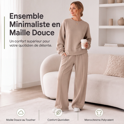 Ensemble de survêtement décontracté deux pièces à manches longues pour femme