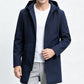 Veste coupe-vent à capuche mi-longue pour homme
