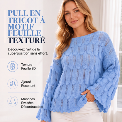 Pull en maille décontracté ajouré pour femme