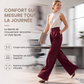 Pantalon de costume taille haute pour femme avec dos élastique