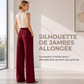 Pantalon de costume taille haute pour femme avec dos élastique