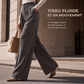 Pantalon de costume taille haute pour femme avec dos élastique