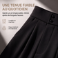 Pantalon de costume taille haute pour femme avec dos élastique