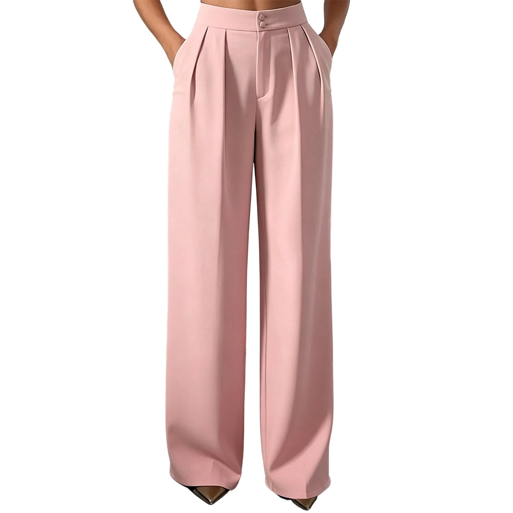 Pantalon de costume taille haute pour femme avec dos élastique