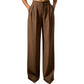 Pantalon de costume taille haute pour femme avec dos élastique