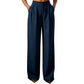 Pantalon de costume taille haute pour femme avec dos élastique