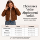 Veste en velours côtelé pour femme avec revers contrasté