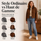 Veste en velours côtelé pour femme avec revers contrasté