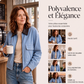 Veste en velours côtelé pour femme avec revers contrasté