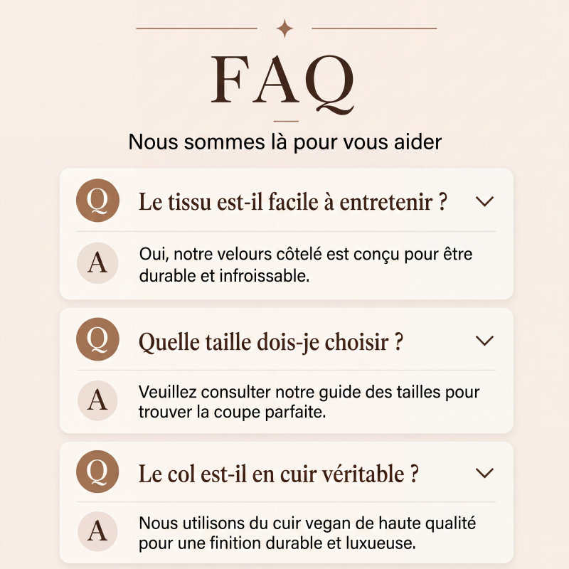 Veste en velours côtelé pour femme avec revers contrasté