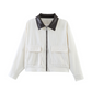 Veste en velours côtelé pour femme avec revers contrasté