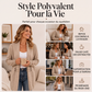Cardigan en tricot double boutonnage décontracté pour femme