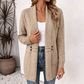 Cardigan en tricot double boutonnage décontracté pour femme