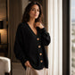 Cardigan en maille oversize à col V pour femme