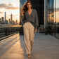 Cardigan en maille oversize à col V pour femme
