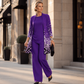 Ensemble 3 pièces imprimé élégant pour femme