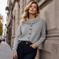 Cardigan en maille à col irrégulier pour femme