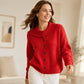 Cardigan en maille à col irrégulier pour femme
