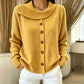Cardigan en maille à col irrégulier pour femme