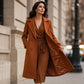 Manteau en laine à double boutonnage pour femme