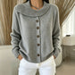 Cardigan en maille à col irrégulier pour femme