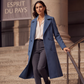 Manteau en laine à double boutonnage pour femme