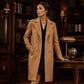 Manteau en laine à double boutonnage pour femme