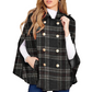 Manteau-cape à carreaux vintage pour femme