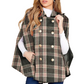 Manteau-cape à carreaux vintage pour femme