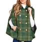 Manteau-cape à carreaux vintage pour femme
