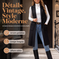 Veste longue chic sans manches et à devant ouvert pour femme