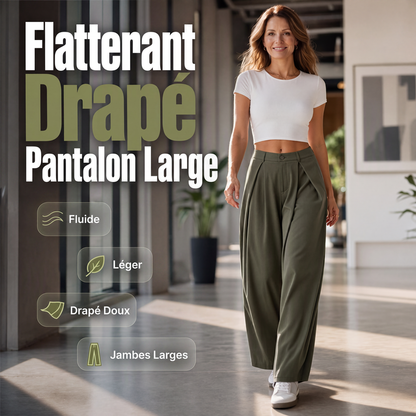 Pantalon large plissé pour femme