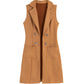 Veste longue chic sans manches et à devant ouvert pour femme