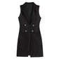 Veste longue chic sans manches et à devant ouvert pour femme