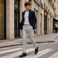 Pantalons décontractés en soie glacée pour homme