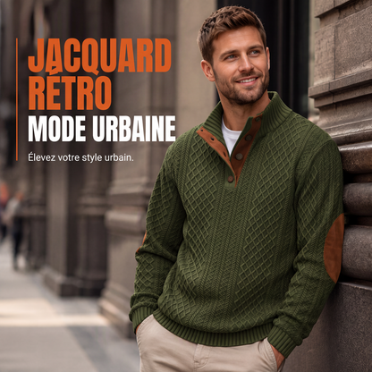 Sweat-shirt décontracté ample en jacquard pour homme