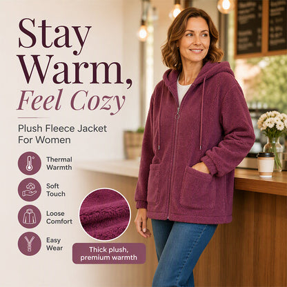 Sweat à capuche ample en sherpa pour femme