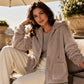 Sweat à capuche ample en sherpa pour femme